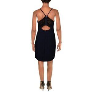 Speechless‎ Lace Back Wrap Bodycon Dress Midnight Blue Size 11 Juniors New